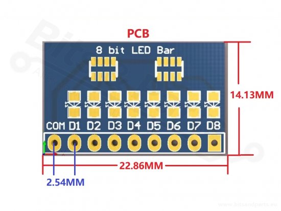 LED Level indicator - 8 LEDs common anode red